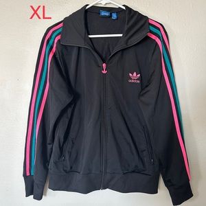 Adidas zip up jacket neon